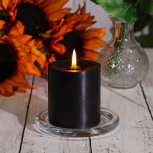 2 of 3: Richland Pillar Candles 3"x3" Black Set of 24