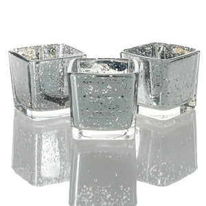 2 of 4: Richland Silver Mercury Square Votive Holder