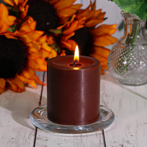 2 of 3: Richland Pillar Candles 3"x3" Brown Set of 12