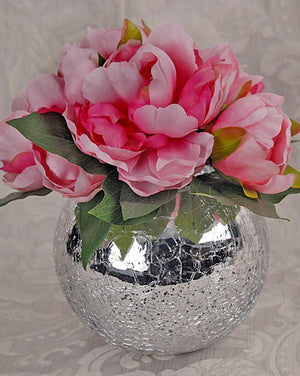 3 of 3: Mercury Glass Silver Ivy Bowl 5.2" x 6.25"