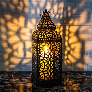2 of 7: richland black moroccan temple metal lantern