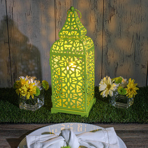 2 of 5: Richland Lime Moroccan Temple Metal Lantern