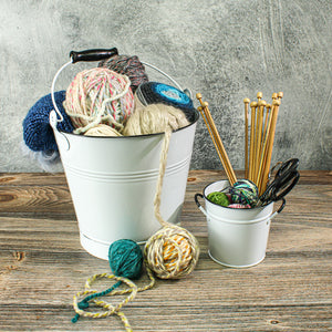 2 of 3: White Enamel 11in Bucket with Handle