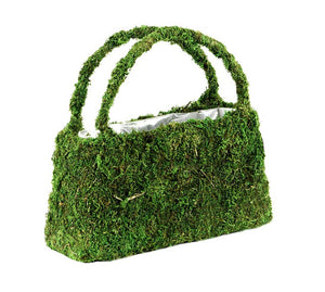 3 of 3: Natural Preserved Moss Covered Purse Planter 10.5"