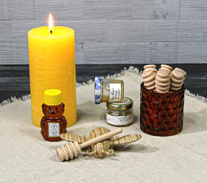 3 of 3: Richland Amber Chunky Honeycomb Glass Votive & Tealight Holder Set of 6