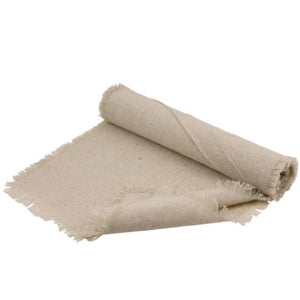 3 of 3: Fringed Edge Linen Table Runner 12.5in x 120in