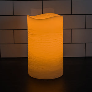 2 of 4: Richland LED Big Pillar Candle Ivory 6” x 10”