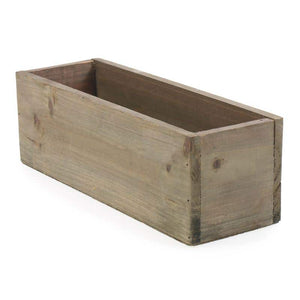 3 of 4: Wood Planter Box 11.75"x4"x4" Natural Brown