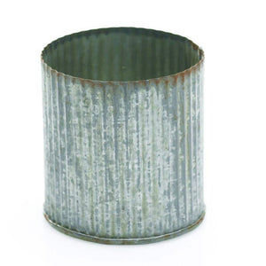 1 of 4: Norah Corrugated Zinc Pot Vase 3.25"x3" Set of 6