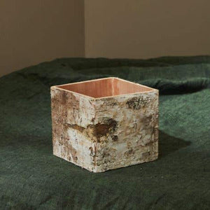 2 of 4: Birch Bark Square Pot w/Liner 4.5x5