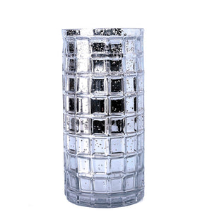 3 of 4: Silver Mercury Glass Cylinder 10" - Vase & Candle Holder