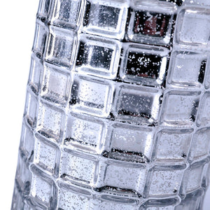 4 of 4: Silver Mercury Glass Cylinder 10" - Vase & Candle Holder