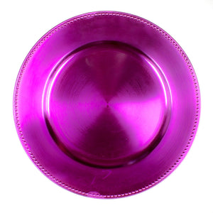 1 of 3: Richland Beaded Charger Plate 13" Fuchsia Set of 48