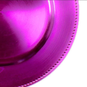 3 of 3: Richland Beaded Charger Plate 13" Fuchsia Set of 12