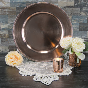 2 of 3: Richland Beaded Charger Plate 13" Rose Gold