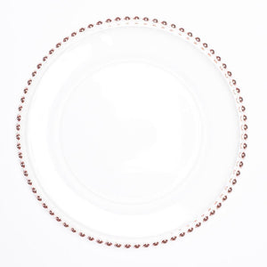 1 of 4: richland 13 rose gold beaded glass charger plate set of 12