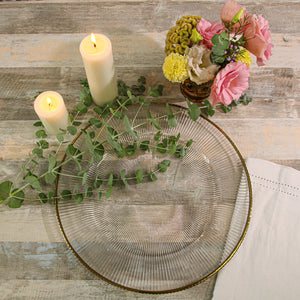 3 of 4: Richland 13" Gold Rim Glass Charger Plate