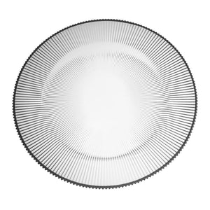 2 of 4: Richland 13" Silver Rim Glass Charger Plate