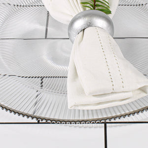 3 of 4: Richland 13" Silver Rim Glass Charger Plate