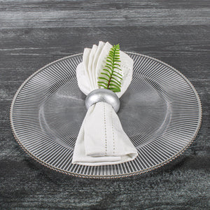 1 of 4: Richland 13" Silver Rim Glass Charger Plate