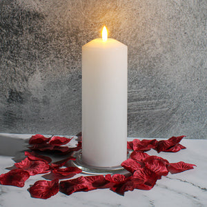 3 of 3: Richland 3"X8" Bullet LED Wax Candle White on Pillar Plate