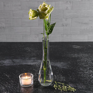 2 of 4: Richland Clear Round Teardrop Bud Vase 7”