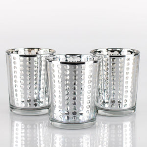 1 of 3: Richland Silver Dotted Glass Holder – Small Set of 72