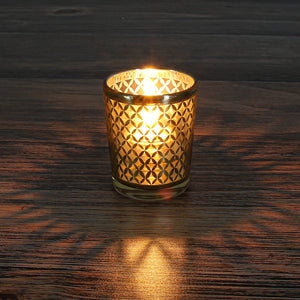 2 of 2: Richland Gold Lattice Glass Holder - Small Set of 72