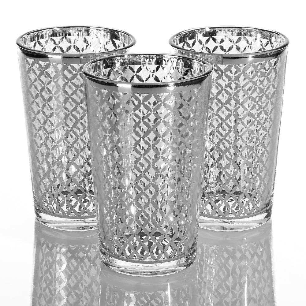 Richland Silver Lattice Glass Holder - Large Set of 72