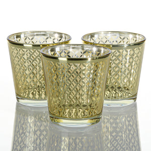 1 of 2: Richland Gold Lattice Glass Holder - Medium