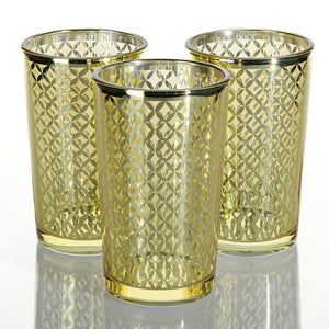 1 of 2: Richland Gold Lattice Glass Holder - Large Set of 48