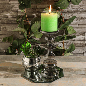 2 of 2: Richland Rustic Pillar Candle 3"x 3" Green Set of 24
