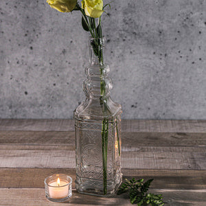 2 of 5: Richland Vintage Square Glass Bottle Clear