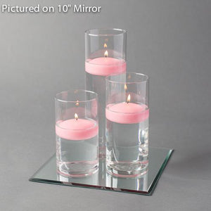 13 of 14: Eastland Square Mirror and Cylinder Vase Centerpiece with Richland 3" Floating Candles Set