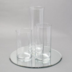 2 of 3: Eastland Round Mirror and Cylinder Vase Centerpiece Set of 48