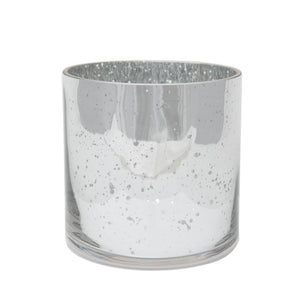 2 of 3: Richland Silver Mercury Glass Cylinder Vase 5" x 5"
