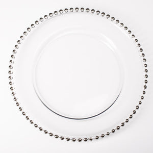 1 of 3: richland 13 silver beaded glass charger plate set of 12