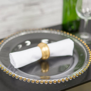 2 of 5: Richland 13" Gold Beaded Glass Charger Plate Set of 12