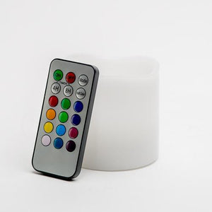 2 of 3: richland led remote control wavy top pillar candle white 3x3 set of 3