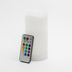 2 of 2: richland led remote control wavy top pillar candle white 3x6 set of 24
