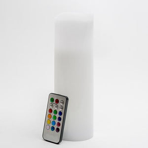 2 of 2: richland led remote control wavy top pillar candle white 3x9 set of 24