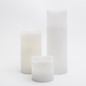 5 of 5: richland led wavy top pillar candles 3 x3 3 x6 3 x9 white set of 3