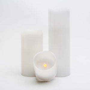 4 of 5: richland led wavy top pillar candles 3 x3 3 x6 3 x9 white set of 3