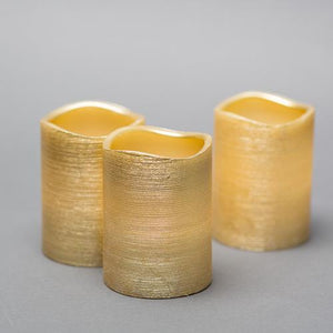4 of 4: Richland Gold Metallic Wavy Top LED Candle