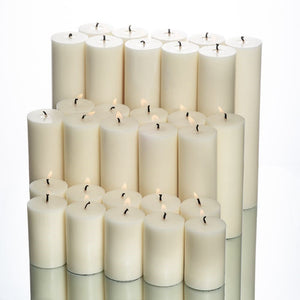 2 of 4: Richland Pillar Candles 2"x3", 2"x6", 2"x9" Set of 30