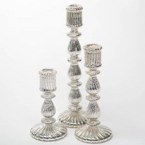 3 of 4: richland ribbed unique mercury glass taper candle holder 9 6