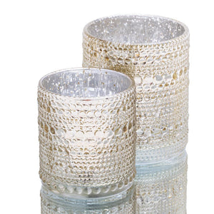 5 of 5: richland mercury candle holder pearly metallic gold large set of 6