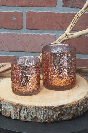 4 of 4: Richland Mercury Candle Holder Nadine Rose Gold Small Set of 6