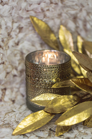 2 of 5: Richland Mercury Candle Holder Pearly Metallic Gold Large Set of 6