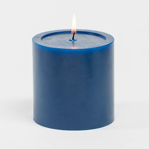 1 of 2: Richland 4" x 4" Navy Blue Pillar Candles Set of 6